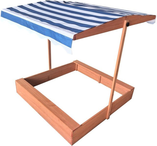 Sandkasten aus Holz mit verstellbarem Dach B/T: 120 x 120 cm - Bild 1