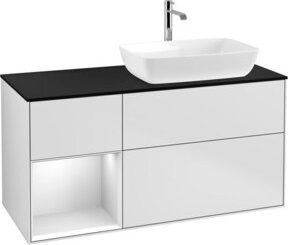 V&B Finion Waschtischunterschrank mit Wandbeleuchtung, Farbe: Weiß lackiert, Breite: 120 cm, Tiefe: 50,1 cm, Höhe: 50,1 cm - Bild 1