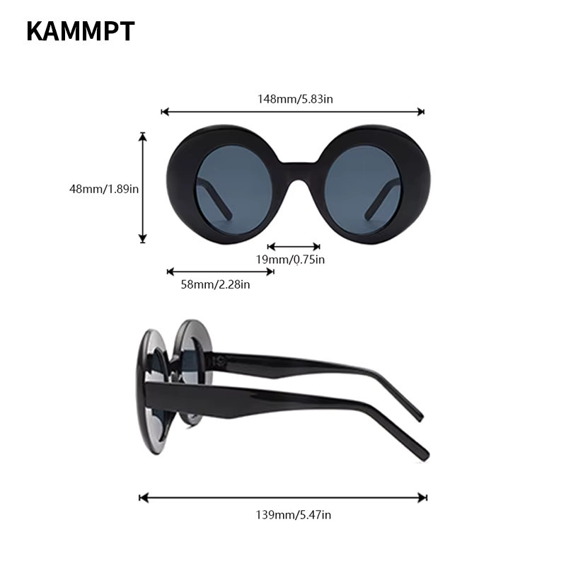 Kammpt Sonnenbrille, rund, Vollrand, Kunststoff, Damen - Bild 3