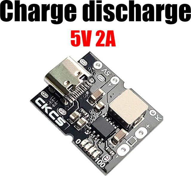 USB-C Lade- und Entlademodul mit Boost Converter für 1S 3,7V 4,2V 18650 Lithiumbatterien, Schwarz - Bild 1