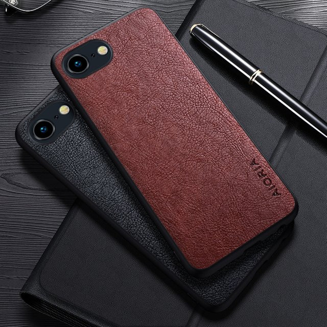Luxus Leder Business Hülle für iPhone 16e und iPhone SE 3 in Schwarz - Bild 1
