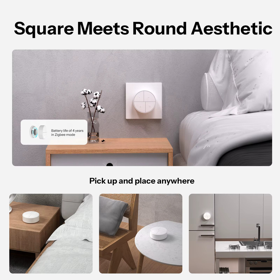 SONOFF Orb 4-in-1 Fusion Series SNZB-01M Zigbee Smart Scene Button in Weiß mit Dual Protocol für Zigbee und eWeLink zur Ein-Touch-Szenenauslösung - Bild 2