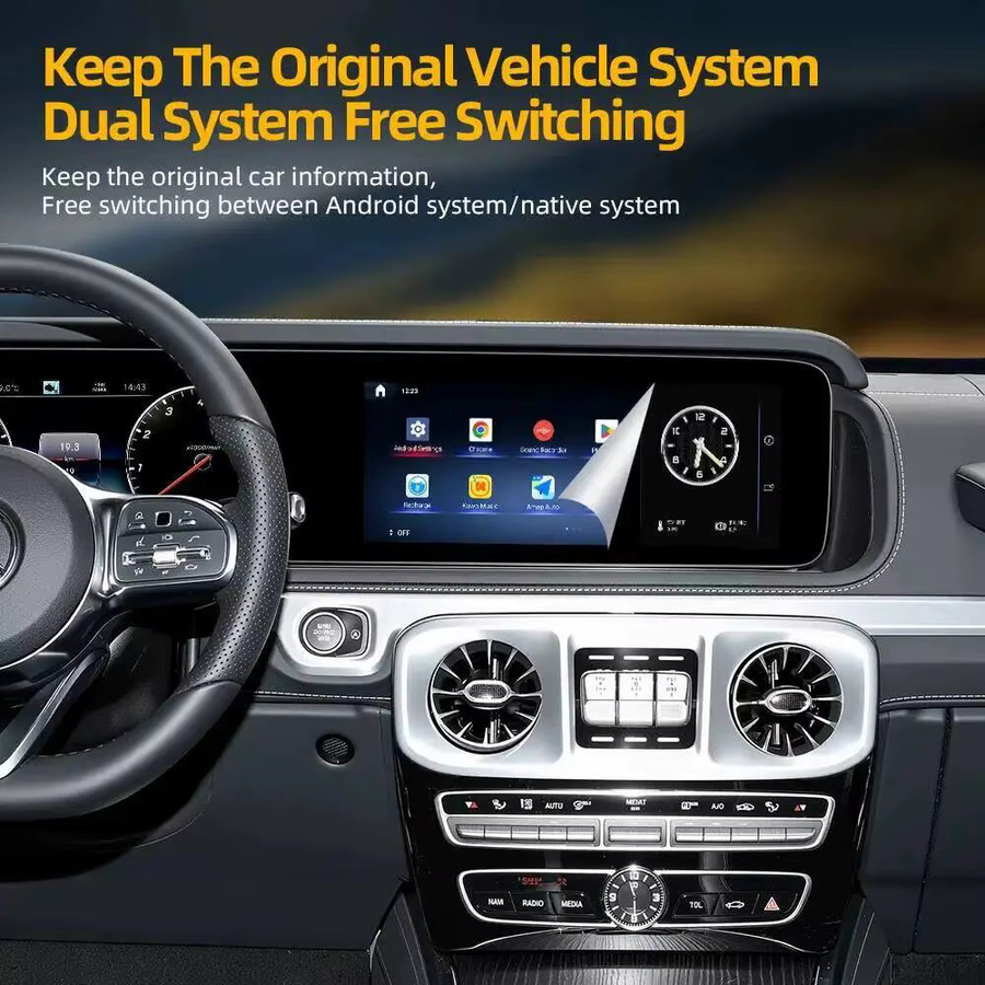 Jetalon Android Multimedia-Autoradio mit 24,6 Zoll Display für Mercedes Benz G-Klasse W463 (2013-2025), GPS, CarPlay und 4G, Schwarz - Bild 5