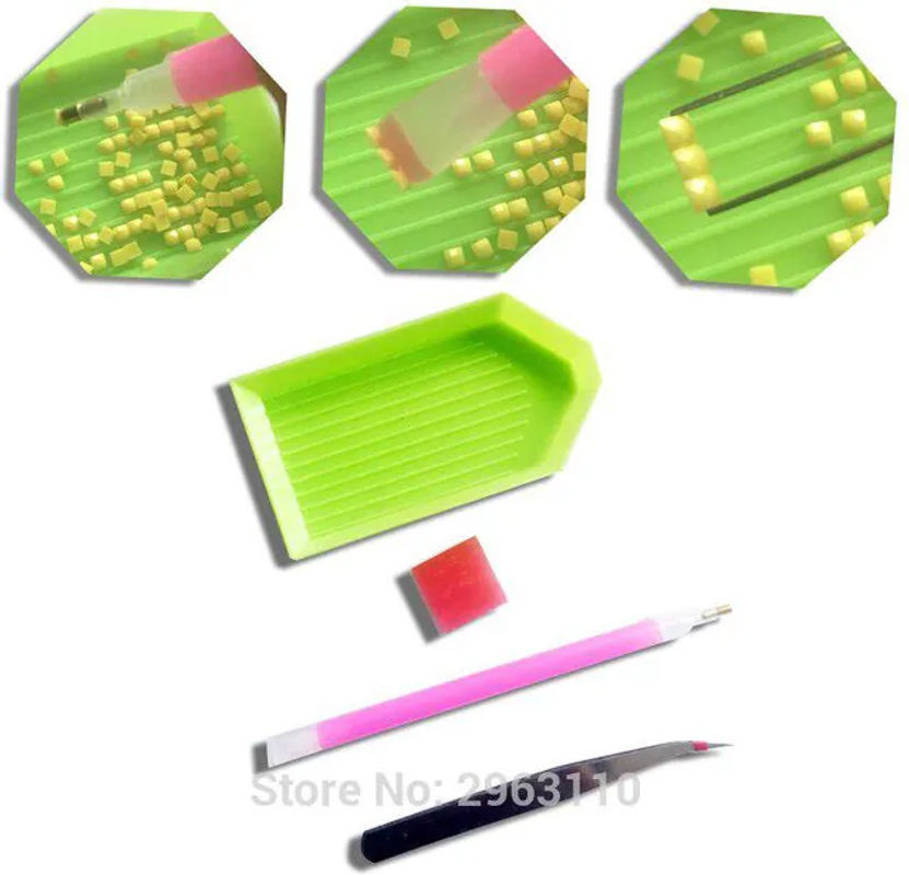 FIYO Diamond Painting 5D DIY Set Strandhaus Motiv, mehrfarbig, B: 30 cm x H: 20 cm - Bild 1