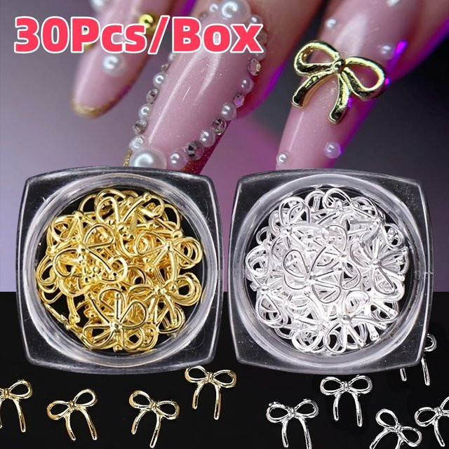 MAFANAILS Nagel Charms Bowknot, Metallic, 30 Teile - Bild 1