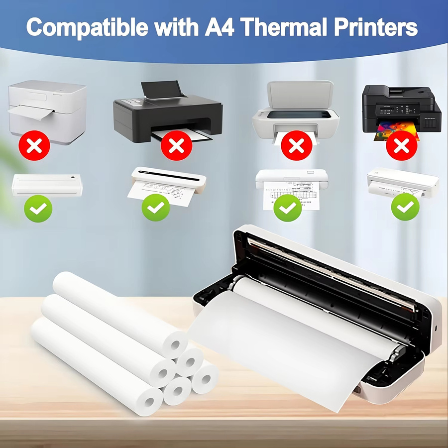 QKX A4-Thermopapier in Weiß, schnell trocknend für klaren Druck, B: 21 cm, H: 29,7 cm - Bild 2