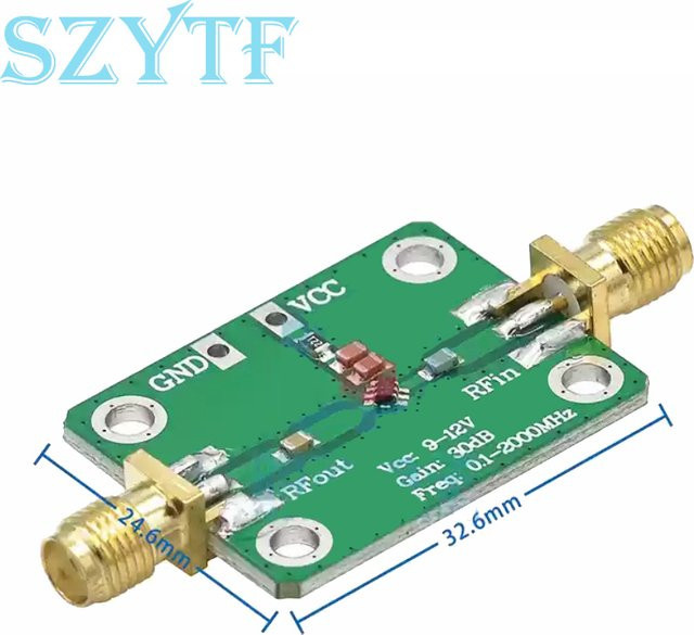 SZYTF HF-Breitbandverstärker LNA mit 30 dB Verstärkung, Frequenzbereich 0,1–2000 MHz, Farbe: Grün - Bild 1