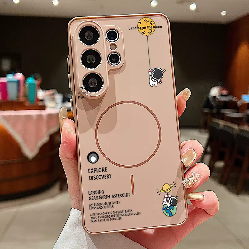 Magnetische Handyhülle Kleiner Astronaut in Blau für Samsung Galaxy S25 S26 Ultra Edge S24 S23 FE A57 A17 A56 A37 A16 A55 A36 A55 Hartschale - Bild 3