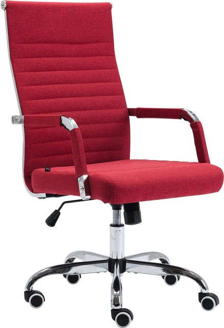 TPFLiving Bürostuhl Amadeus in Rot aus Stoff mit Armlehnen und Rollen, B/T/H: 63 x 51 x 120 cm - Bild 1