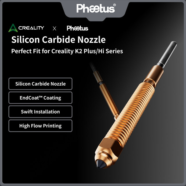 Phaetus Siliziumkarbid Schnellwechsel-Düsensatz im Ganzmetall-Design für Creality K2 Plus 3D-Drucker - Bild 1