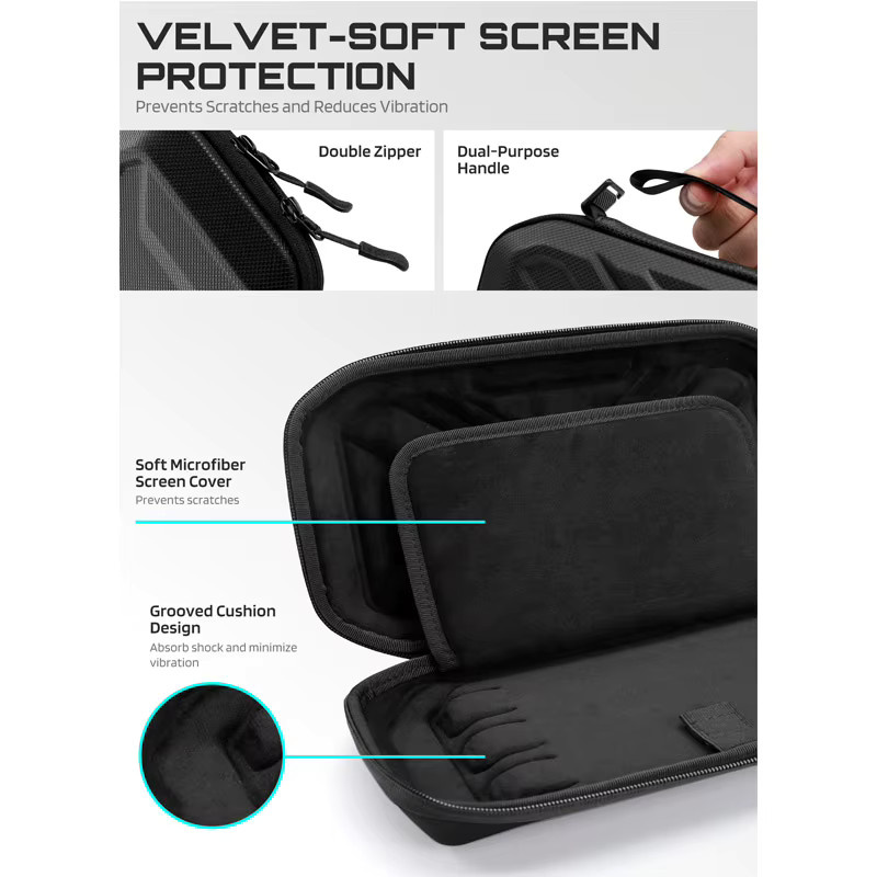 SUPCASE Mini Edition Carrying Case für Nintendo Switch 2 2025, schlanke Hartschalen-Reisetasche in Schwarz mit Platz für 12 Spielkassetten - Bild 4