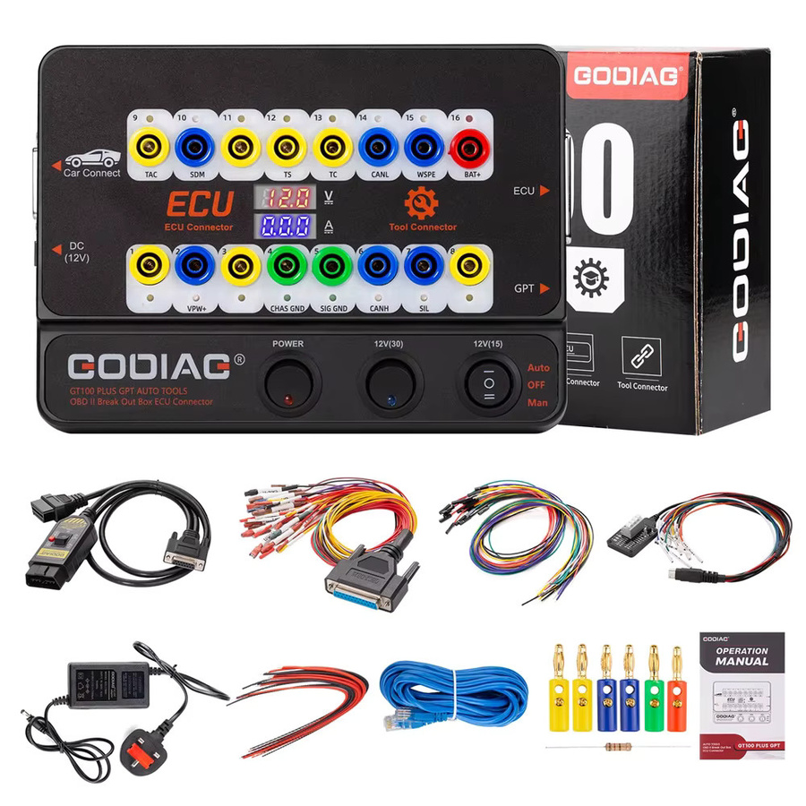GODIAG GT100 PLUS GPT ENET DoIP Breakout-Box ECU-Anschluss für OBD II, Schwarz - Bild 2