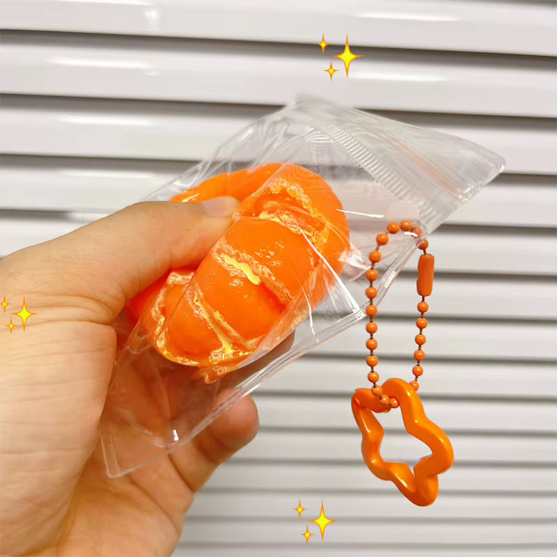 Orange Pinch Fun Orange Peel, Superweiche Quetschspielzeuge aus Ton, Stressabbauender Spielzeugball, mit langsamem Rückprall - Bild 2
