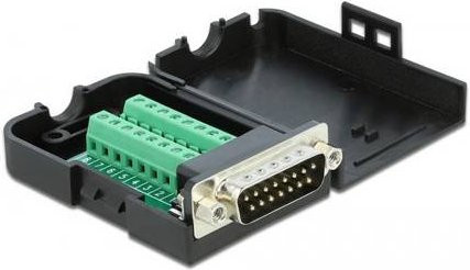 Delock 66568 VGA Adapter D-SUB-Stecker 15pol. auf D-SUB-Buchse 15pol. Schwarz - Bild 1