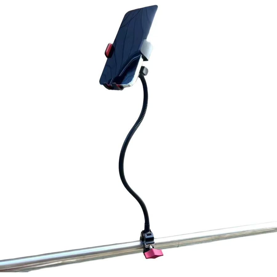 Metall-Clip-Schlauch-Handyhalter in Schwarz für Rollstuhl, Fahrrad und Nachttisch - Bild 3