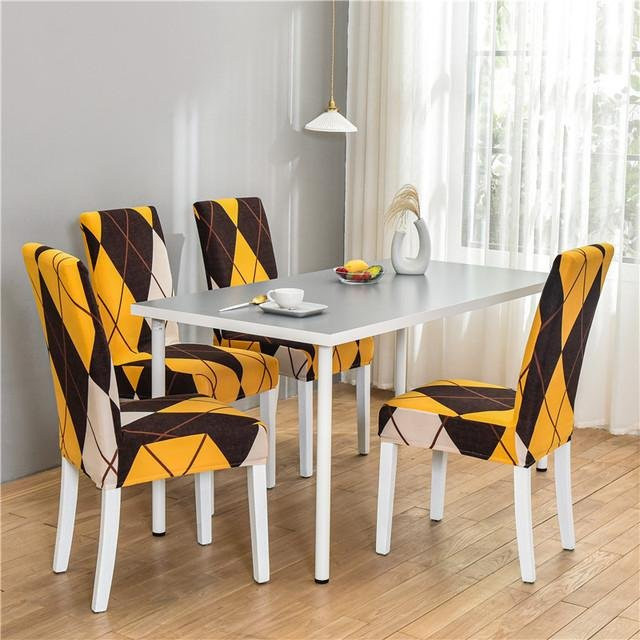 Housmife Stretch-Stuhlhussen für Esszimmer und Büro, elastische Universalgröße, 6 Stück, Mehrfarbig - Bild 1