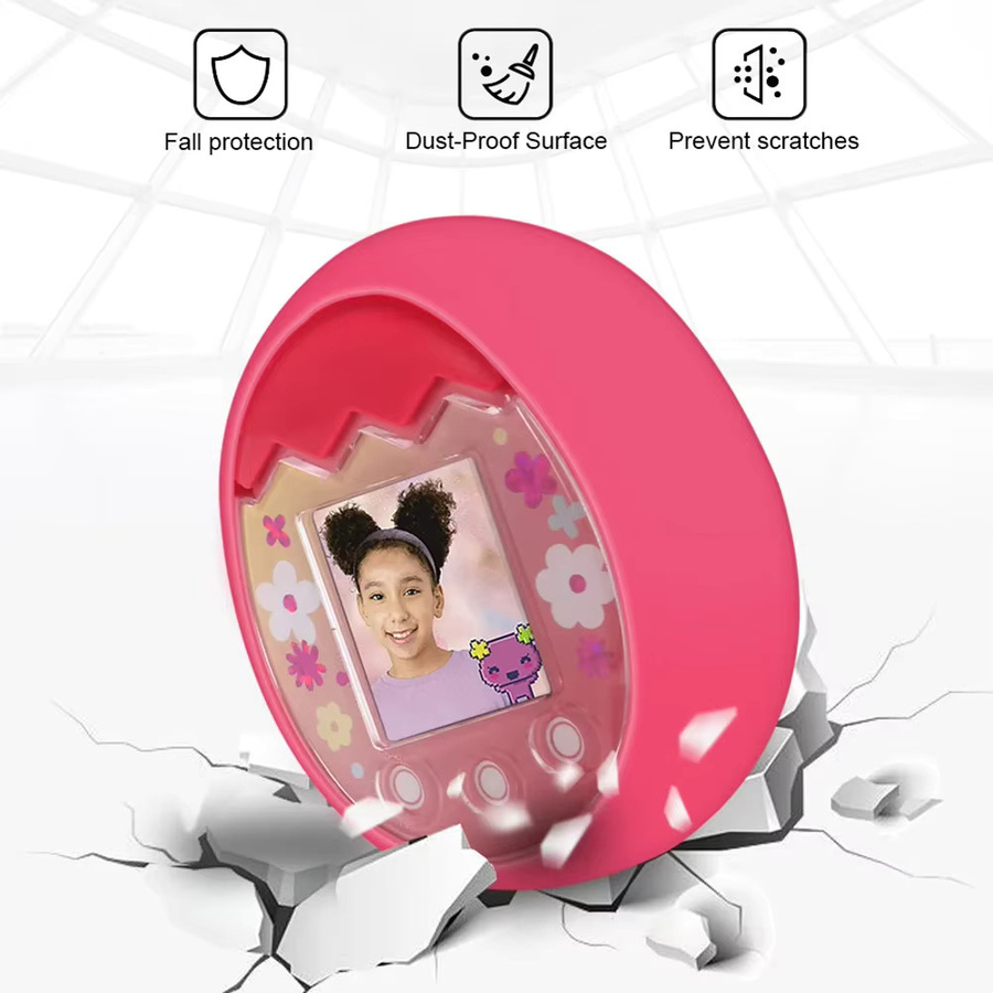 ALLOYSEED Silikonhülle für Tamagotchi Pix in Pink oder Purple, kratzfester Schutz für dein digitales Haustier - Bild 2