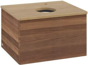 V&B Waschtischunterschrank Antao mit Frontstruktur in Walnuss Braun, B/T/H: 60 x 36 x 50 cm - Bild 1