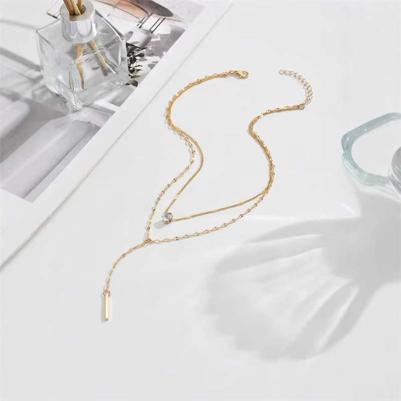 RINHOO FRIENDSHIP Halskette, Gold, Kristall, Zirkonia, Damen, Vintage - Bild 2