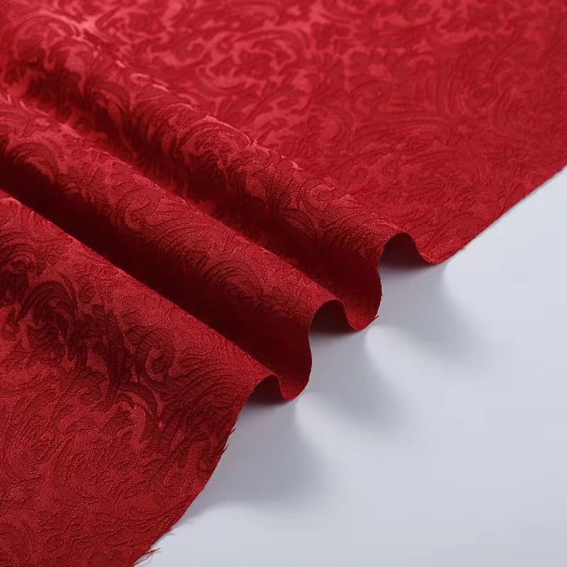 Texmark Jacquard-Brokatstoff in Rot mit 3D-Struktur für Kostüme, Polsterungen und DIY-Projekte - Bild 2