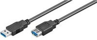Goobay USB 3.0 SuperSpeed Verlängerungskabel USB-A-Stecker auf USB-A-Buchse, Schwarz - Bild 1