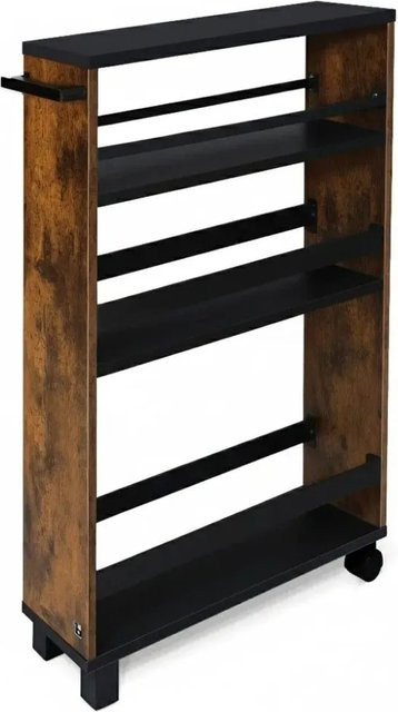 Bomoe Nischenregal Hylla aus Holz in Schwarz, Breite: 15 cm, Höhe: 79 cm, Tiefe: 50 cm - Bild 1