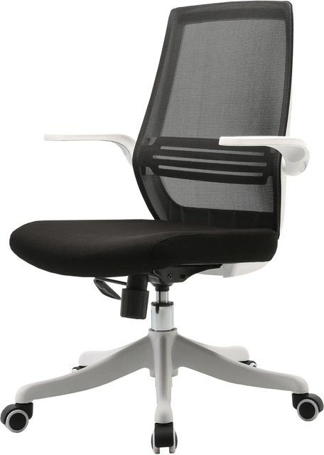 Proregal Moderner Bürostuhl Schwarz mit ergonomischer Taillenstütze und anhebbaren Armlehnen, H x B x T: 99 x 63 x 46 cm, Sitzhöhe: 41 cm - Bild 1