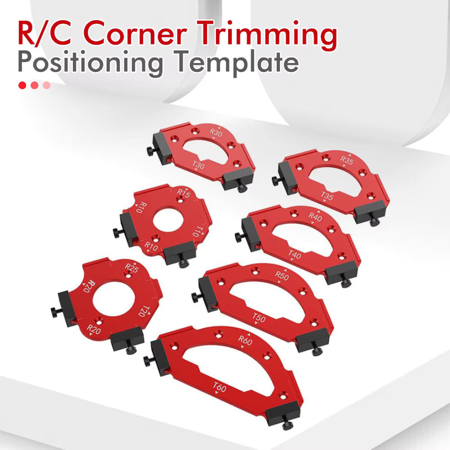 QDS Radius Jig RT10-RT60 Holzbearbeitungs-Fräsvorlage zur Bogenwinkel-Positionierung in Rot - Bild 2