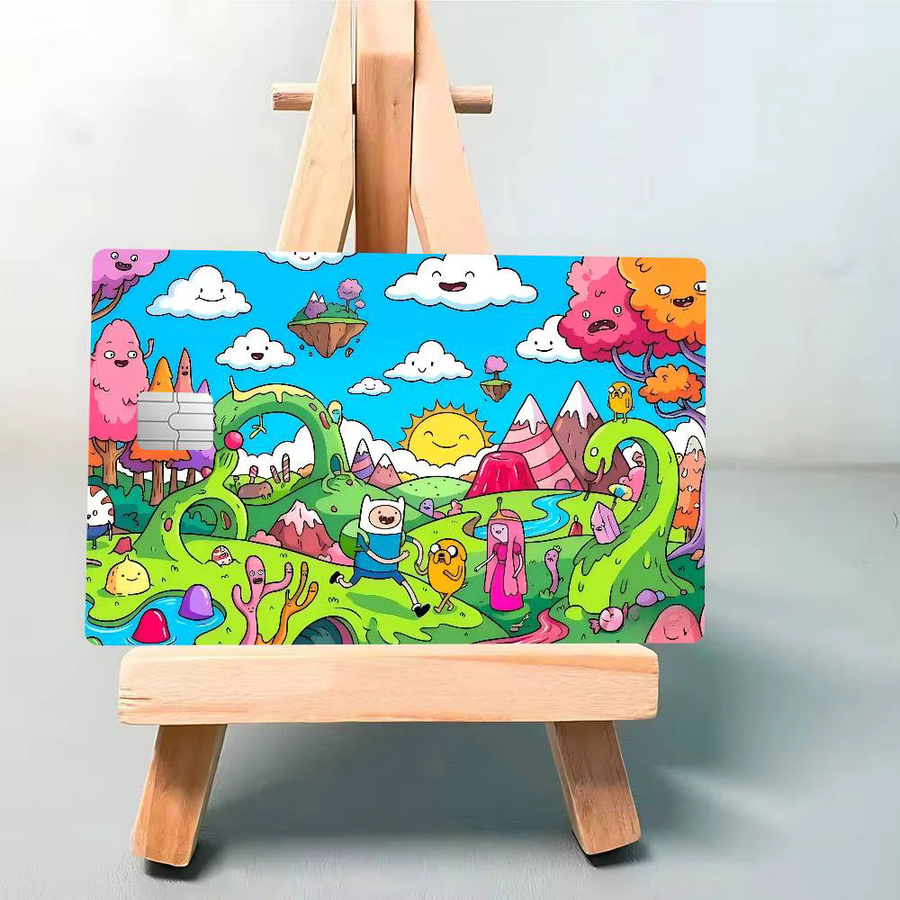 Rastar Anime Adventure Time Aufkleber-Folie für Kreditkarten, Debitkarten und Bankkarten, 4 Stück Set, Multicolor, Unisex - Bild 4