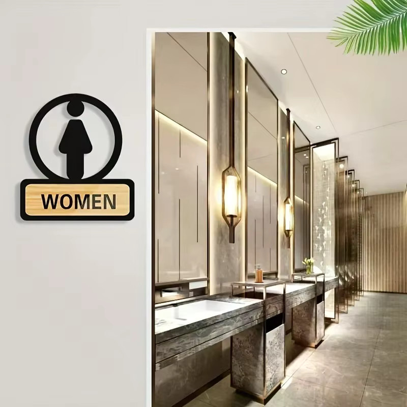 JETTING Toiletten-Erinnerungsschild aus Holz für Unternehmen und Büros, Wandmontage, Mehrfarbig - Bild 1
