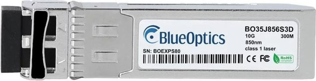 BlueOptics SFP+ Transceiver AFBR-710DMZ kompatibel mit Broadcom BlueOptics BO35J856S3D, LC-Duplex, 10GBASE-SR, Multimode Fiber, 850nm, 300m, DDM, Silber - Bild 1