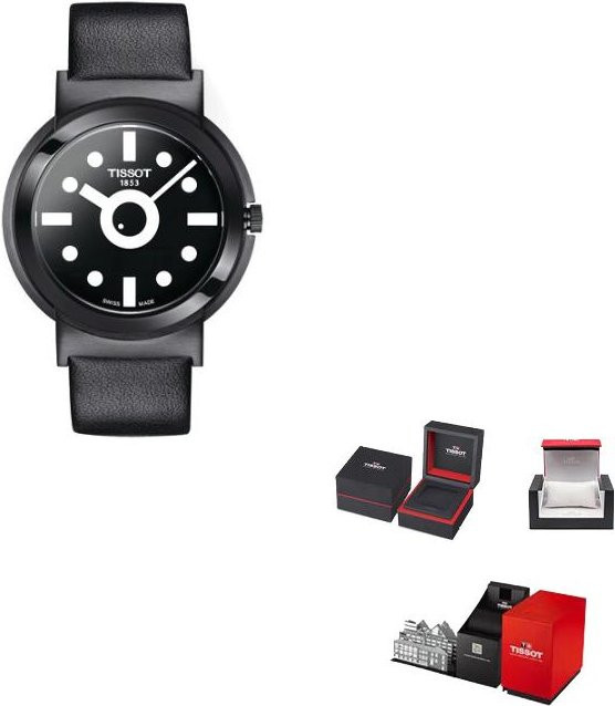 TISSOT Armbanduhr Edelstahl, Leder, Schwarz, Herren - Bild 1
