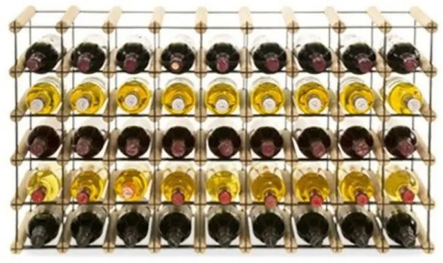 PROREGAL Modulares Weinregal Vinotega aus massivem Kiefernholz in Natur, H x B x T: 52,5 x 92,5 x 24,5 cm - Bild 1