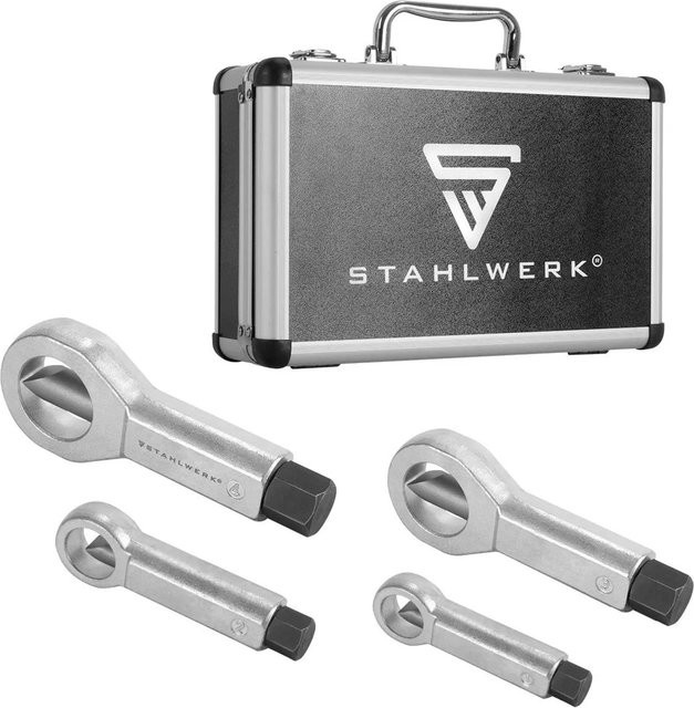 STAHLWERK Mutternsprenger Set 9-36 mm, 4-teiliger Mutternlöser aus gehärtetem Stahl in Schwarz und Silber - Bild 1