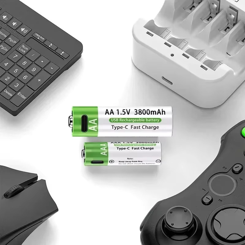 NDNNAS Wiederaufladbare Lithium-Ionen-Batterien Typ-C AAA in Grün - Bild 2