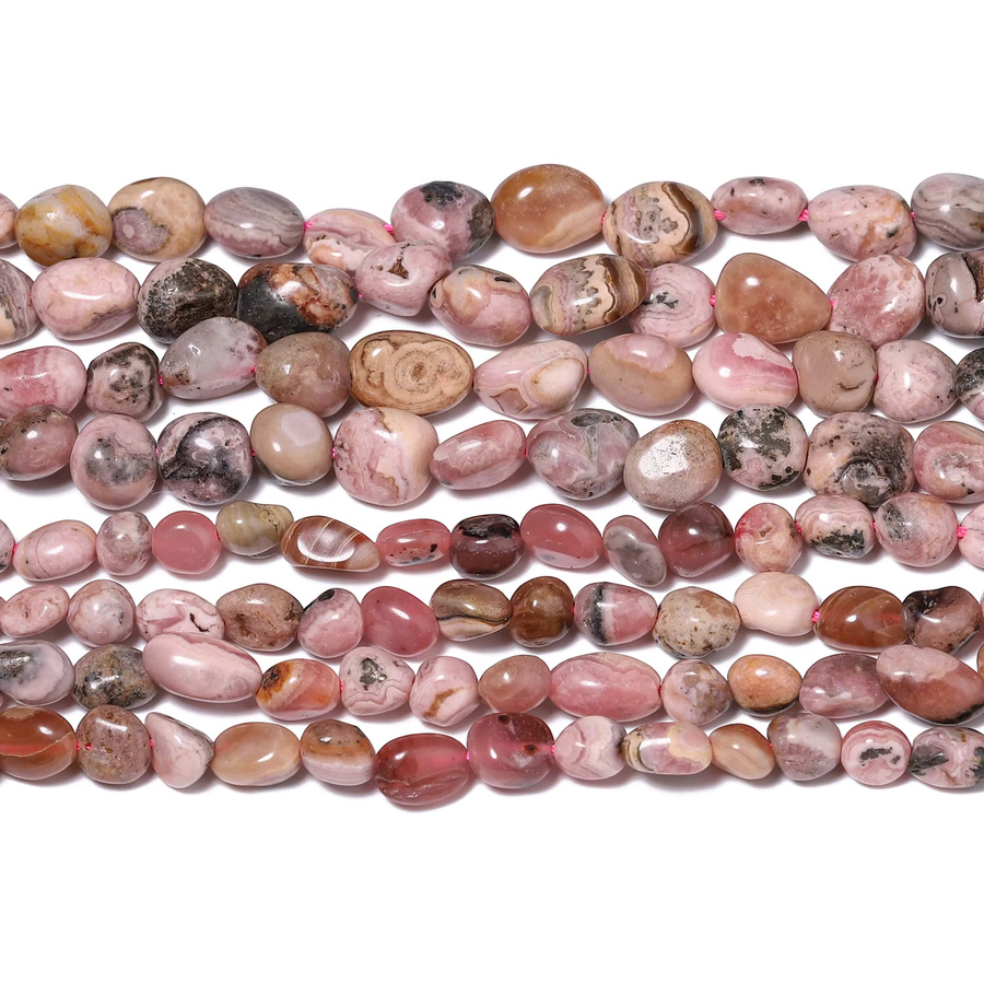 nociuciu Rhodochrosit-Steinperlen, 6–8 mm, 8–10 mm, unregelmäßige lose Distanzperlen - Bild 3