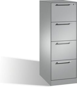 C+P Hängeregistraturschrank Asisto für Hängehefter DIN A4, 4 Schübe, einbahnig, Weißaluminium, B/T/H: 60,0 x 44,0 x 131,0 cm - Bild 1