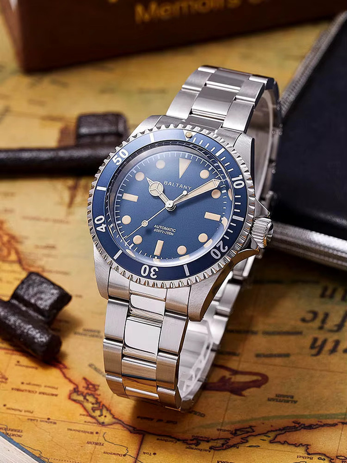 Baltany Armbanduhr Automatik, Edelstahl, Blau, 39 mm, Herren - Bild 5
