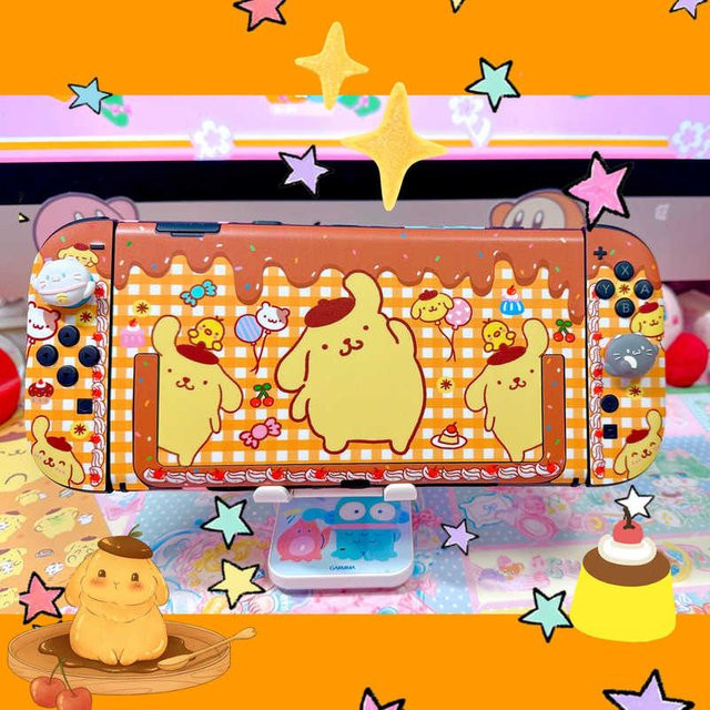 Kawayii Cherry Pom Pom Purin Kristallglitzer Schutzhülle für Nintendo Switch, Switch Lite und Switch OLED in Multicolour - Bild 1