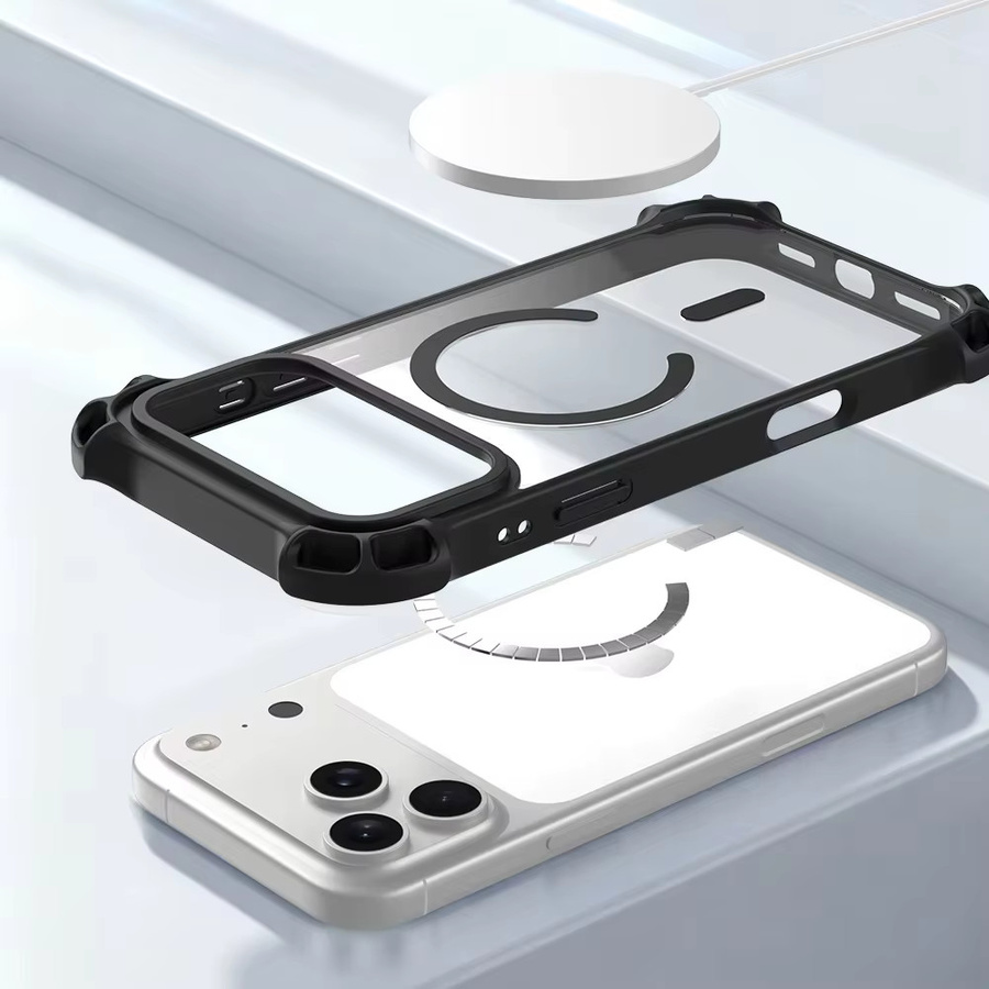 Bounce Series magnetische transparente stoßfeste Handyhülle für iPhone 17 Pro Max, 16, 15, 14 Plus, 13 aus PC und TPU mit Anti-Drop-Schutz - Bild 2