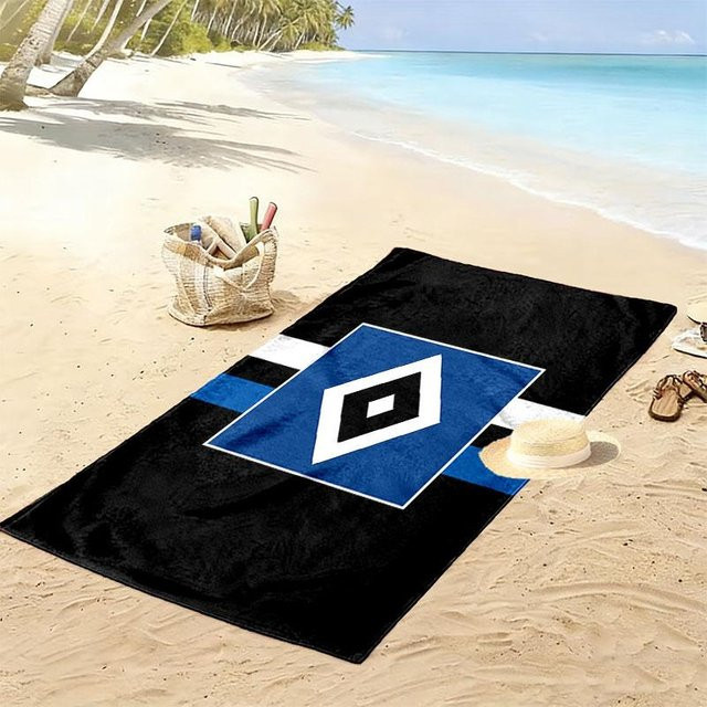 Hamburger SV Print Strandtuch von My City Home, weiches und schnelltrocknendes Handtuch für Strand und Camping, Mehrfarbig, B: 80 cm, L: 160 cm - Bild 1