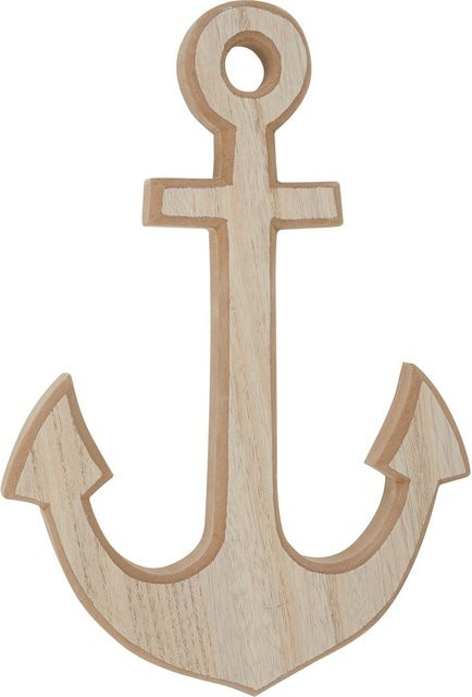 VBS Holz-Anker in Beige im Shabby Look aus MDF-Holz - Bild 1
