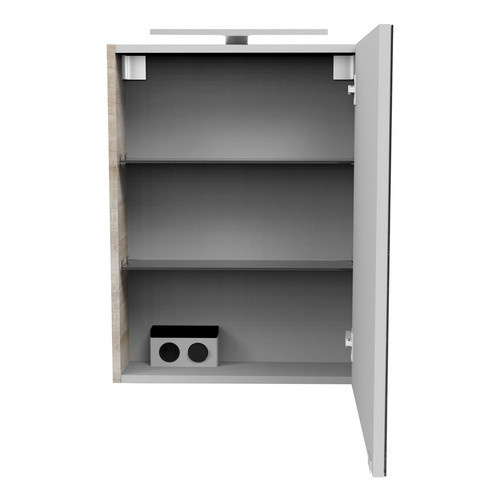 Fackelmann Spiegelschrank SBC Gäste Bad in Graueiche mit Softclose Türen und LED-Beleuchtung, B/H/T: 50 x 68 x 15,3 cm - Bild 2