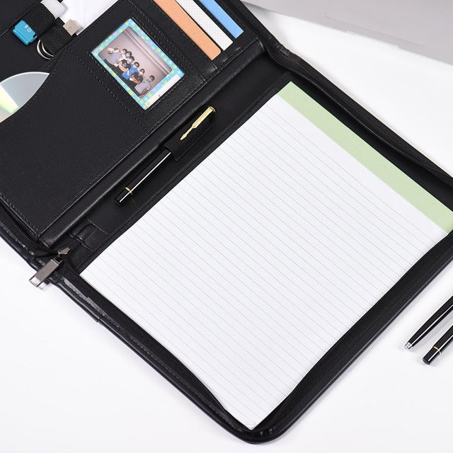 Painter Business-Portfolio Organizer aus PU-Leder in Schwarz mit Reißverschluss für A4 Dokumente - Bild 1