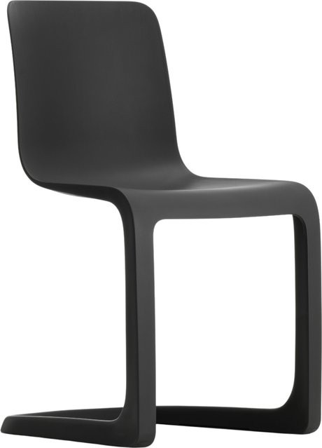 Vitra Evo C Stuhl in Schwarz mit Cantilever-Gestell aus Polypropylen und mattem Finish - Bild 1