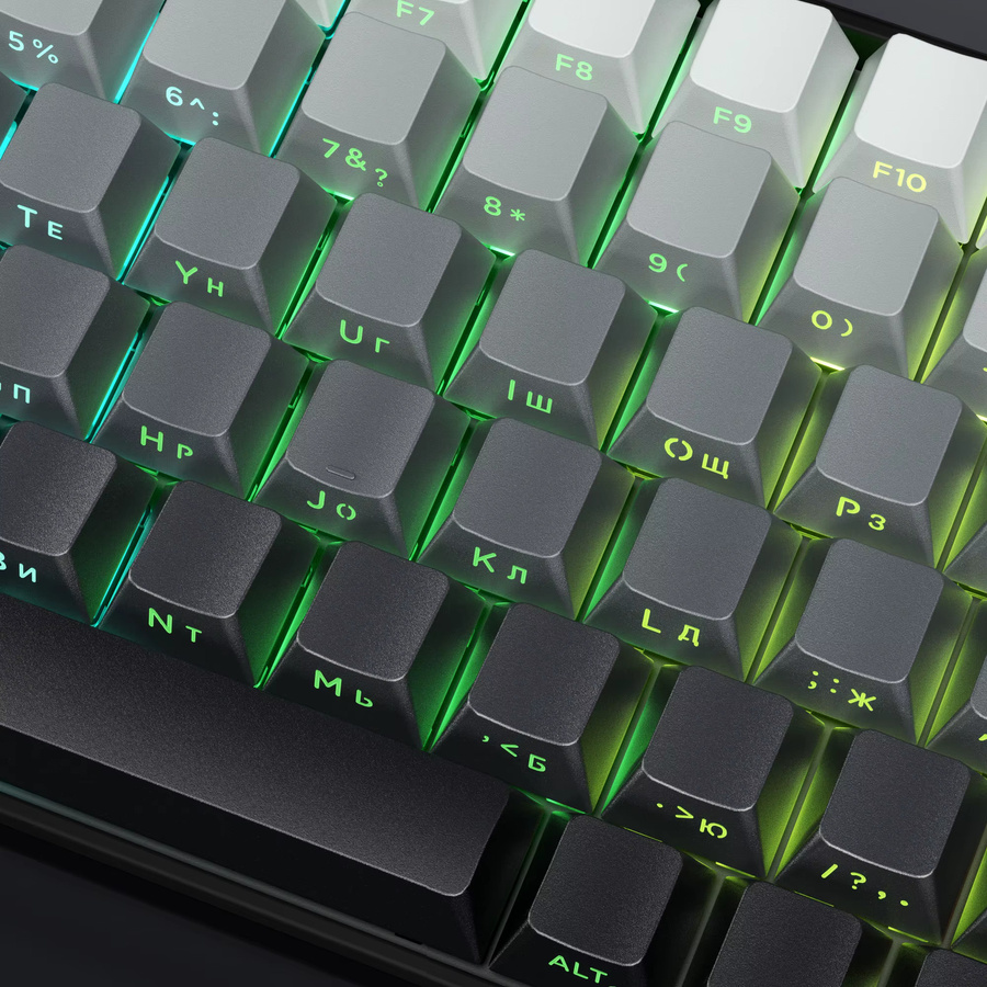 XVX PBT-Tastenkappen für mechanische Tastaturen, Graues RU-Layout mit 135 Tasten und Seitendruck, Durchscheinend - Bild 3