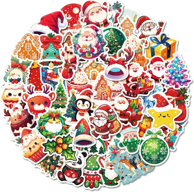 Charile Kawaii Cartoon Weihnachten Aufkleber, multicolor, Papier - Bild 1
