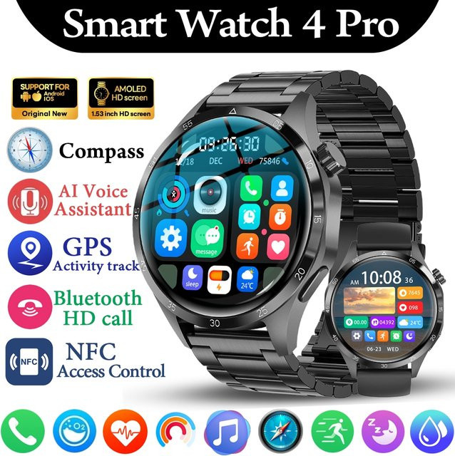 ChiBear Smartwatch, GPS, Herren, Schwarz, Silikon, Rund - Bild 1