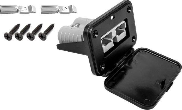 Anderson SB50-Serie Schnelltrenn-Unterputzhalterung für 50 A Batterieanschluss, feuerfest und wasserdicht, Schwarz - Bild 1
