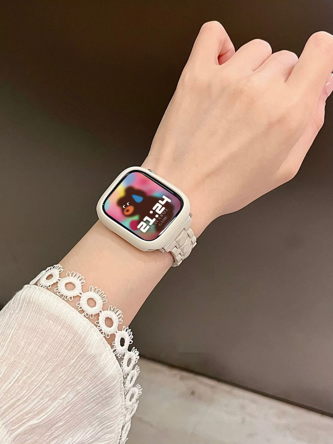 TINUORA Uhrenarmband Acryl, Weiß, Unisex - Bild 2